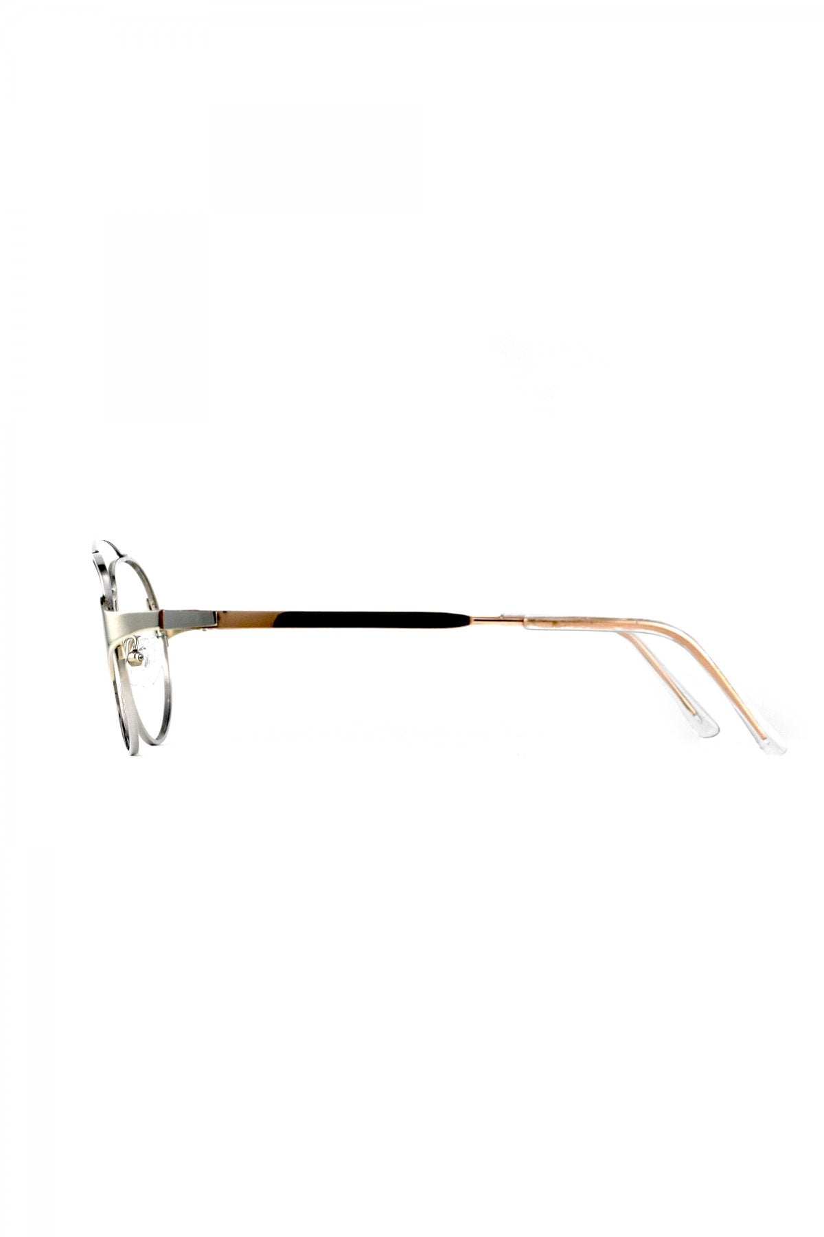 1970s FRANCE VINTAGE EYEGLASS W-BRIDGE METAL EYEGLASS - OPT-722