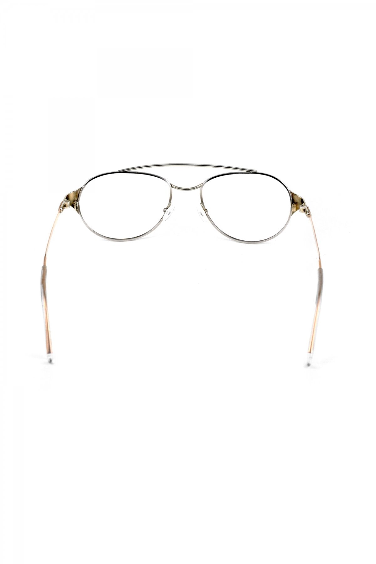 1970s FRANCE VINTAGE EYEGLASS W-BRIDGE METAL EYEGLASS - OPT-722