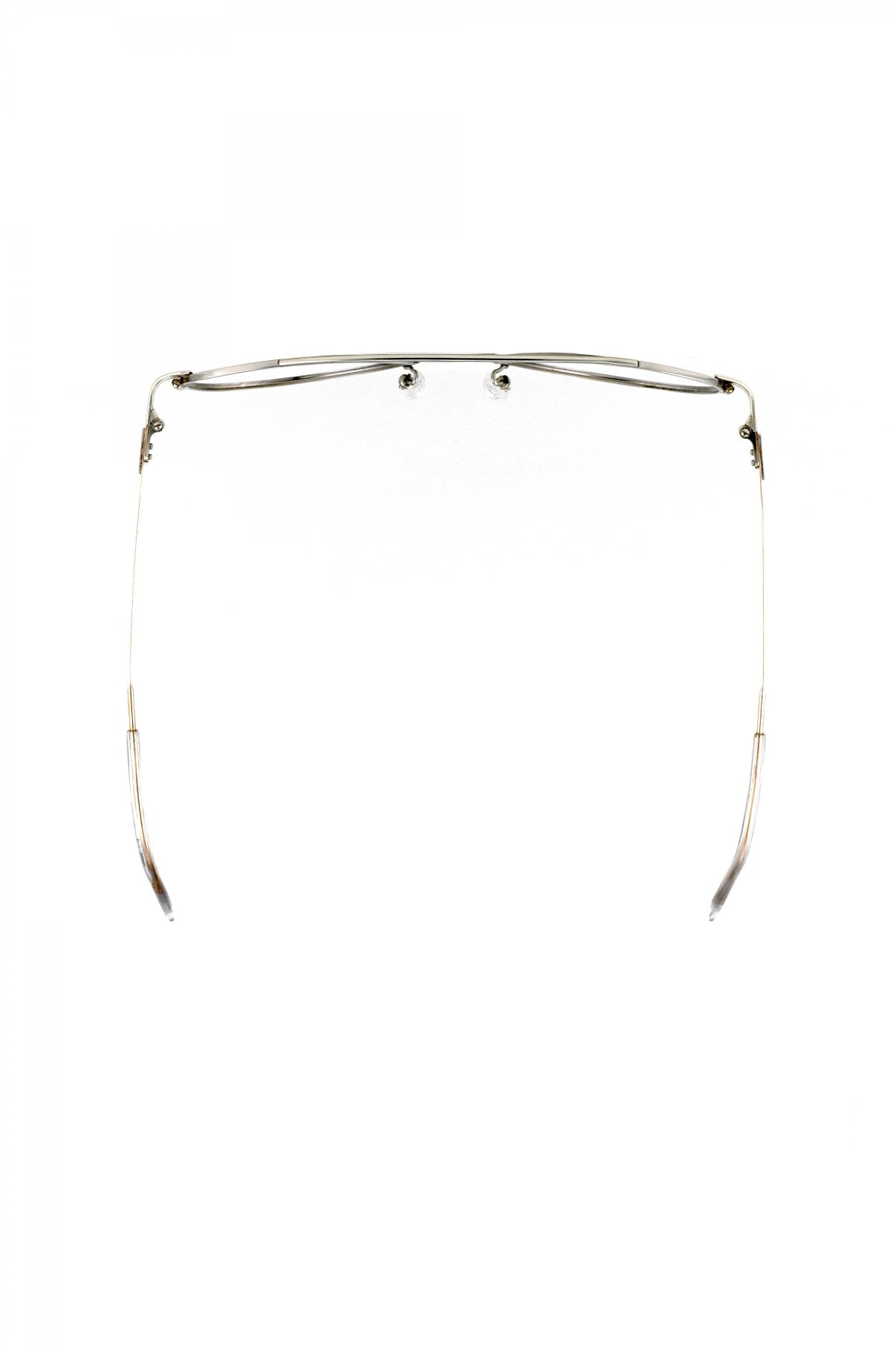 1970s FRANCE VINTAGE EYEGLASS W-BRIDGE METAL EYEGLASS - OPT-722