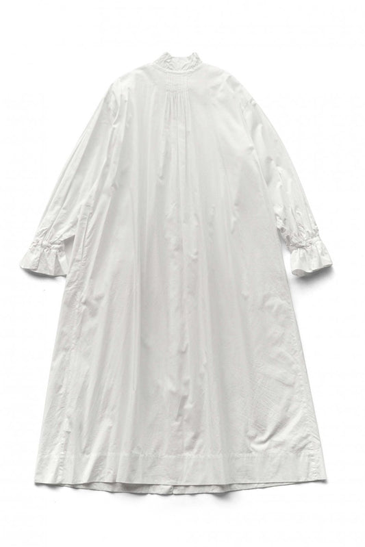 Nigel Cabourn woman - RUFFLE DRESS - WHITE