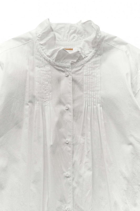 Nigel Cabourn woman - RUFFLE DRESS - WHITE