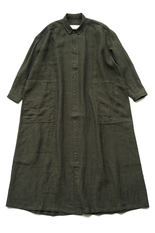 toogood - THE DRAUGHTSMAN DRESS - LAUNDERED LINEN MOSS
