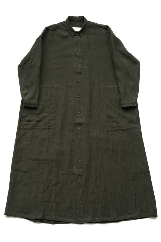 toogood - THE DRAUGHTSMAN DRESS - LAUNDERED LINEN MOSS