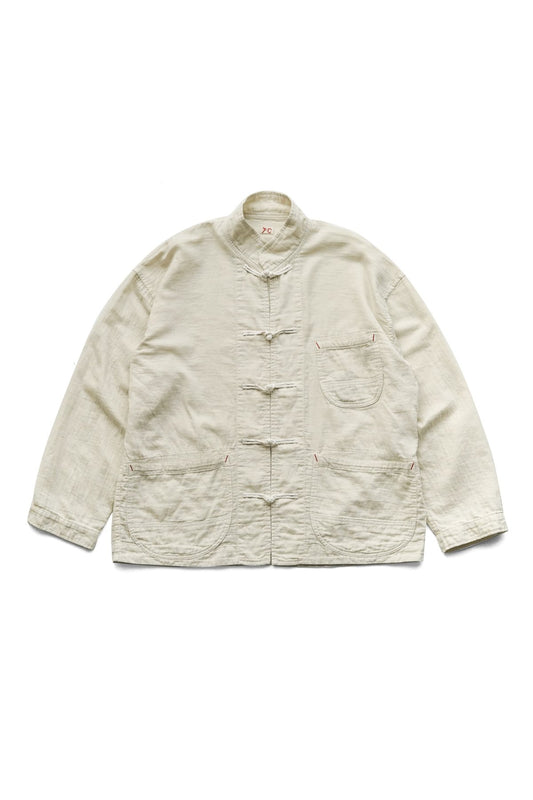 Porter Classic - GAUZE CHINESE JACKET - OFF WHITE
