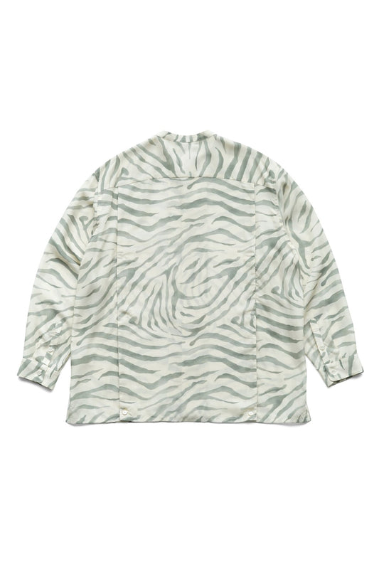 OLD JOE - ORIGINAL PRINTED BAND COLLAR SHIRTS (SAFARI) - EUCALYPTUS