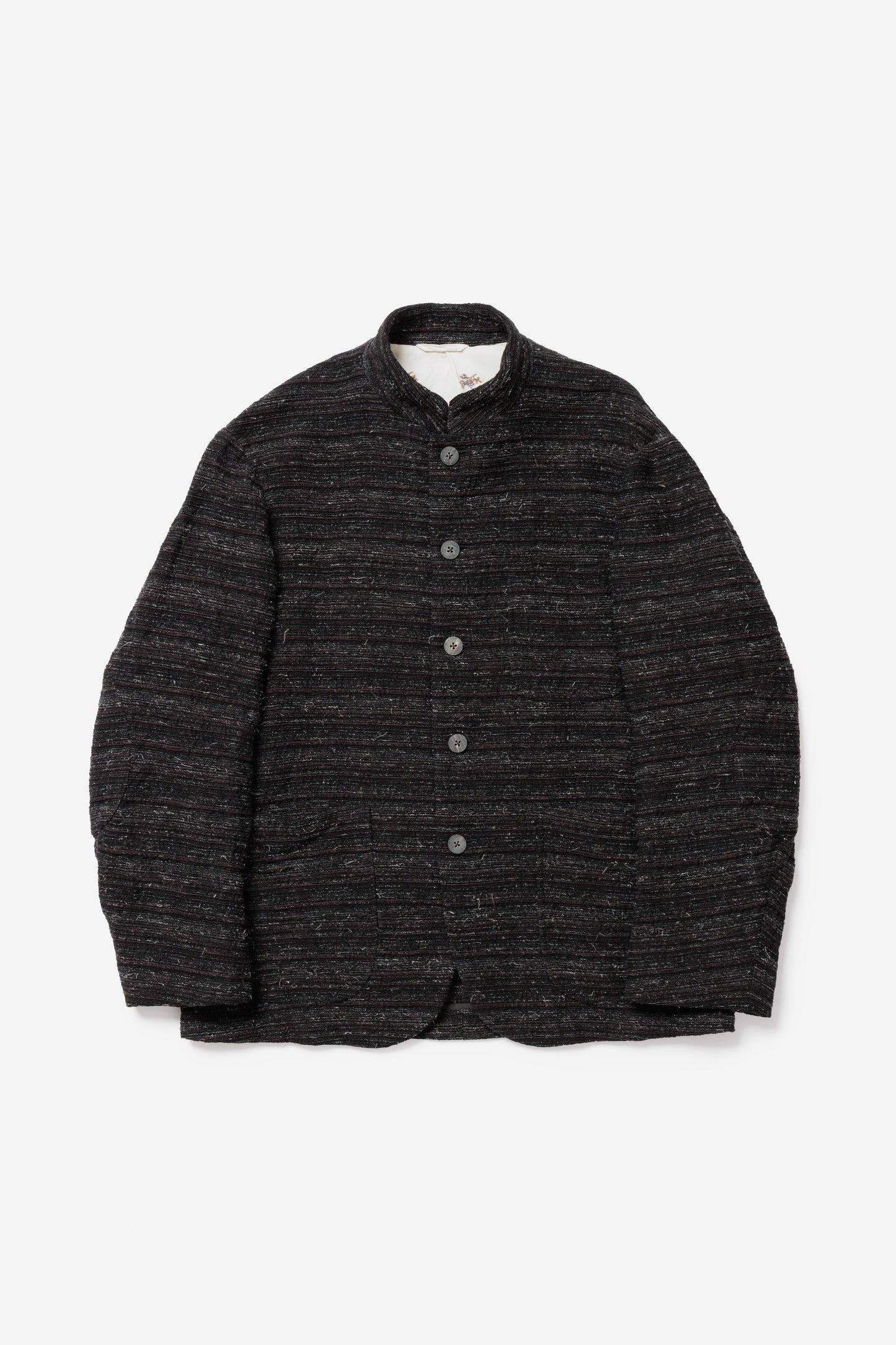 calmlence - JACKET030 - STAND COLLAR JACKET - BLK/KHK