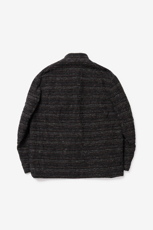 calmlence - JACKET030 - STAND COLLAR JACKET - BLK/KHK