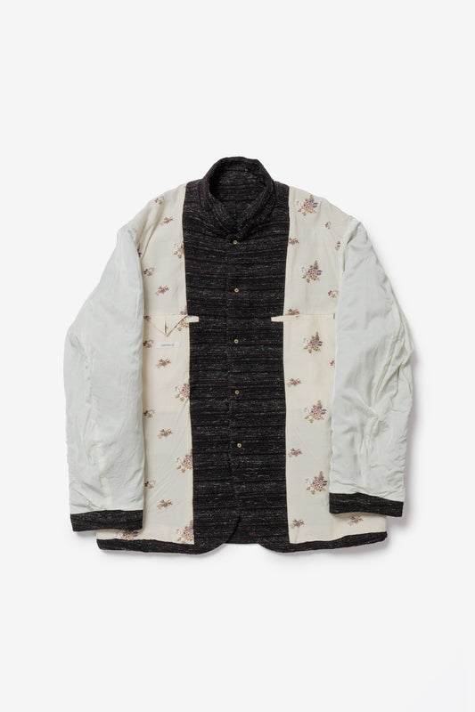 calmlence - JACKET030 - STAND COLLAR JACKET - BLK/KHK