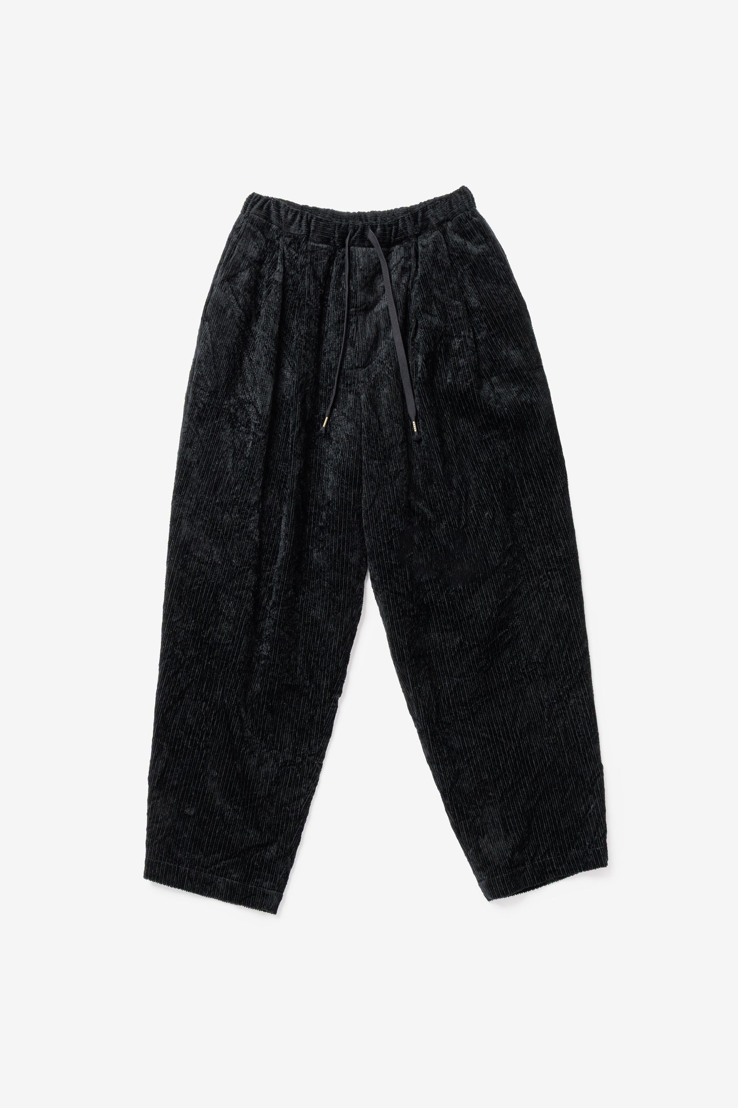 calmlence - PANTS041 - DOUBLE PLEATED EASY TAPERED - BLK