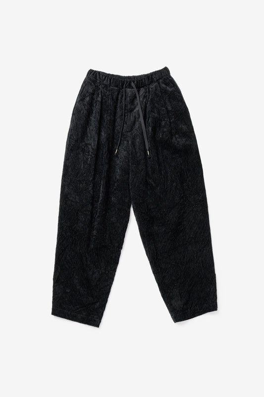 calmlence - PANTS041 - DOUBLE PLEATED EASY TAPERED - BLK