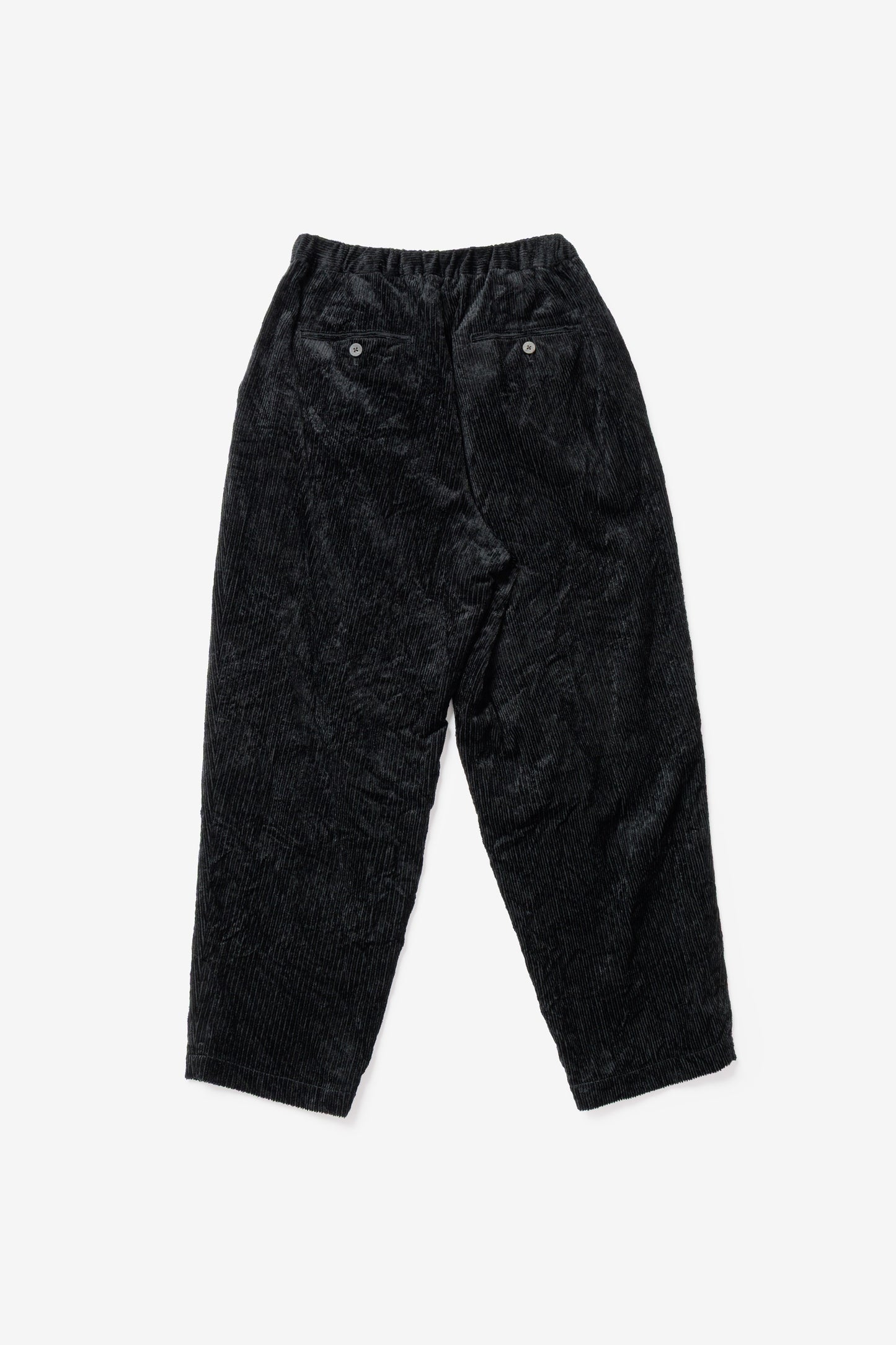 calmlence - PANTS041 - DOUBLE PLEATED EASY TAPERED - BLK