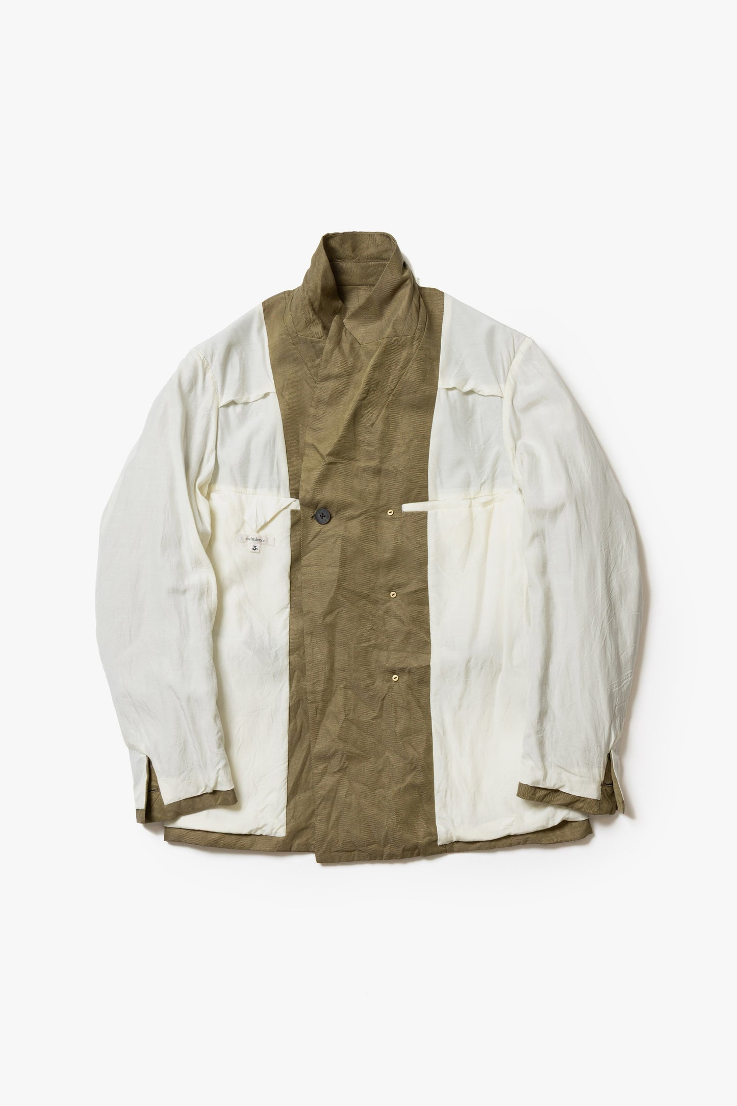 calmlence - JACKET047 DOUBLE BREASTED SACK COAT - DBEG