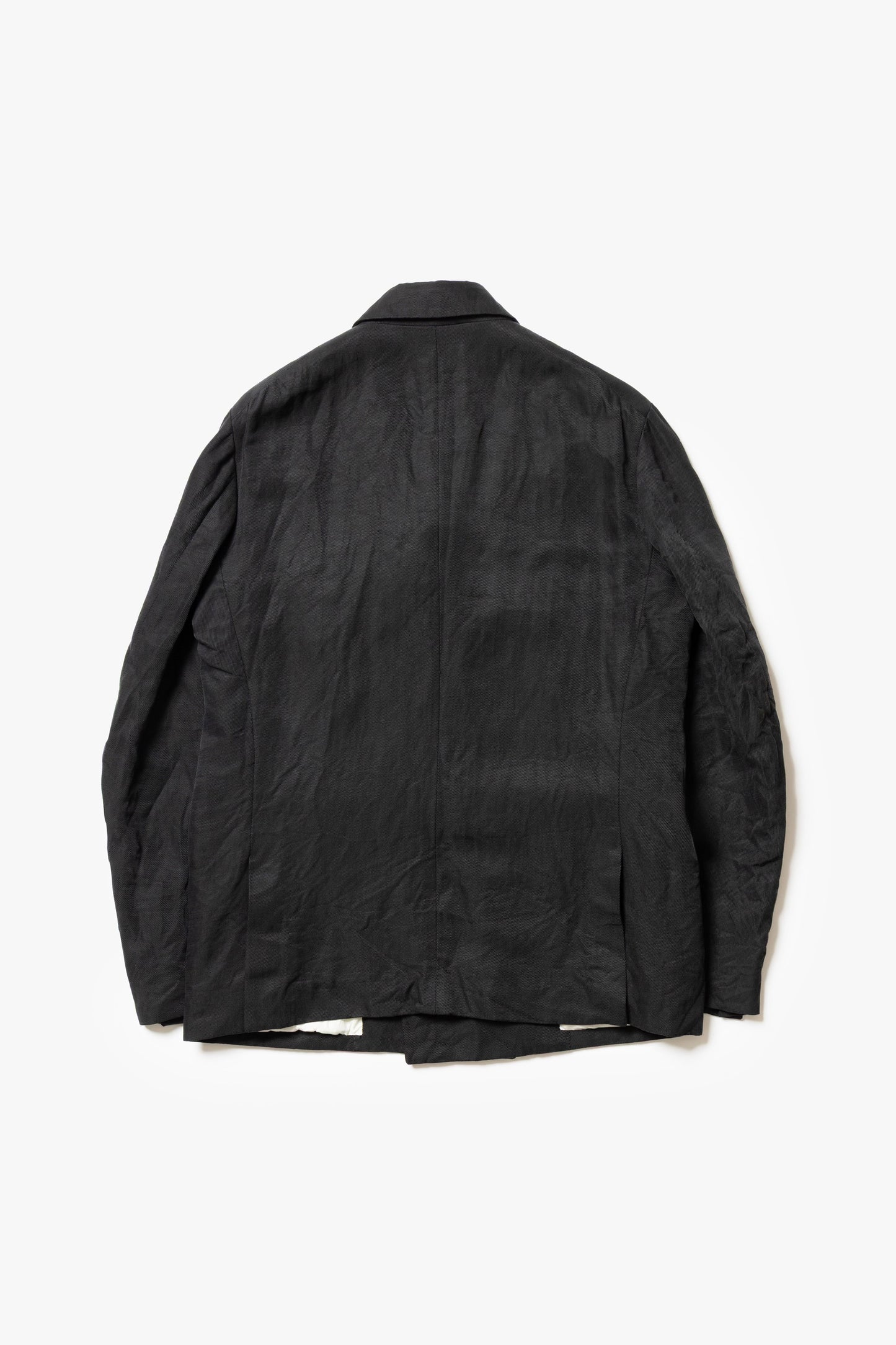 calmlence - JACKET047 DOUBLE BREASTED SACK COAT - BLK