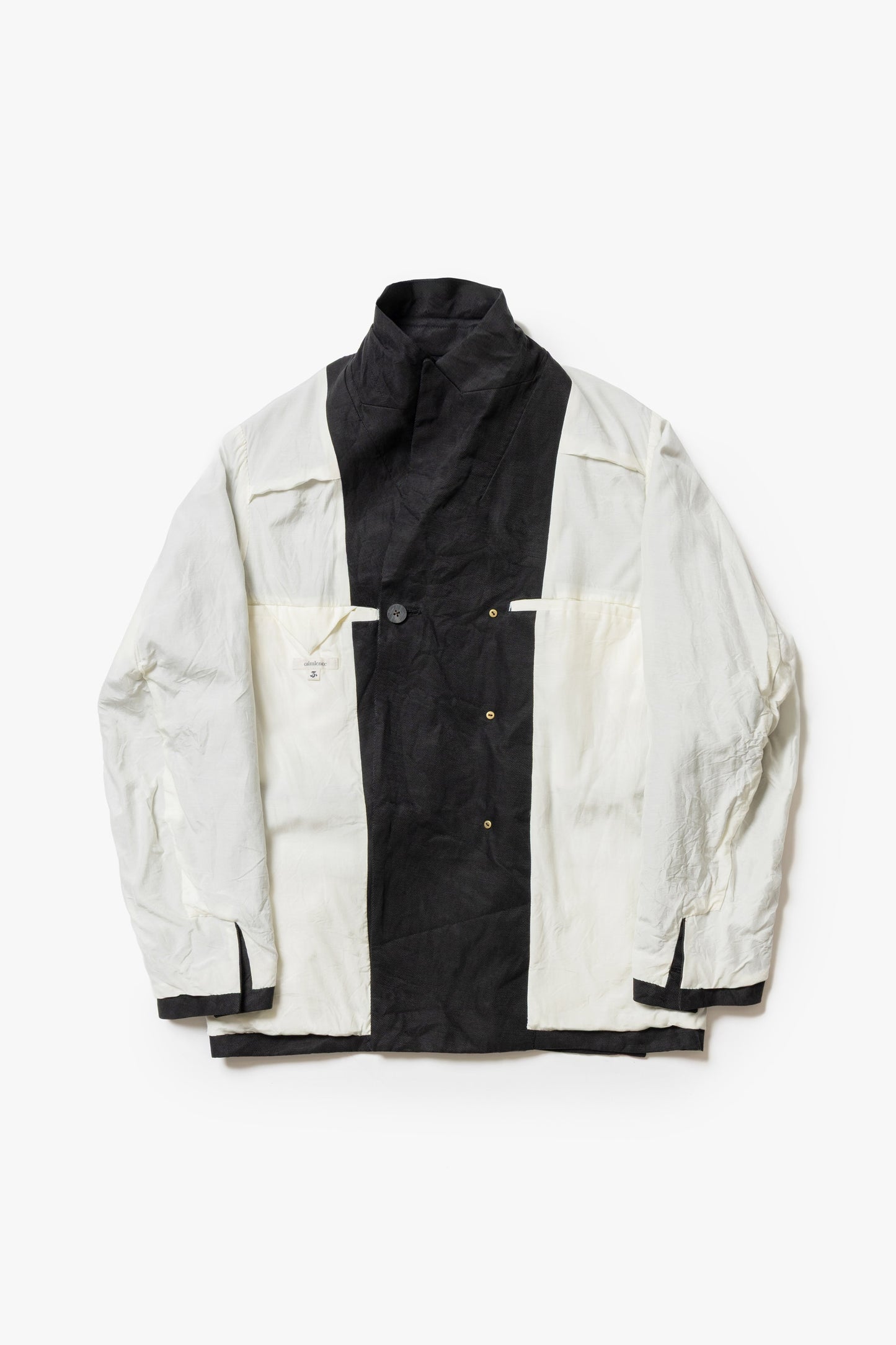 calmlence - JACKET047 DOUBLE BREASTED SACK COAT - BLK