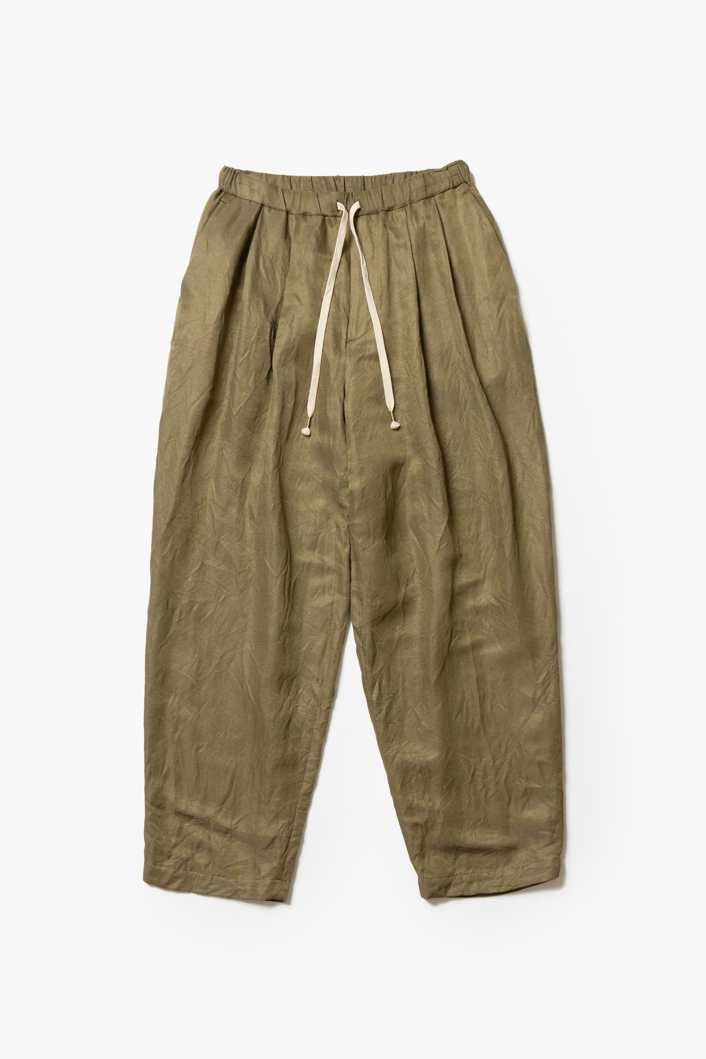 calmlence - PANTS051 DOUBLE PLEATED EASY TAPERED - DBEG