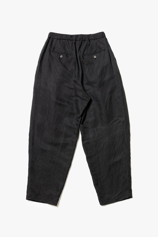 calmlence - PANTS051 DOUBLE PLEATED EASY TAPERED - BLK