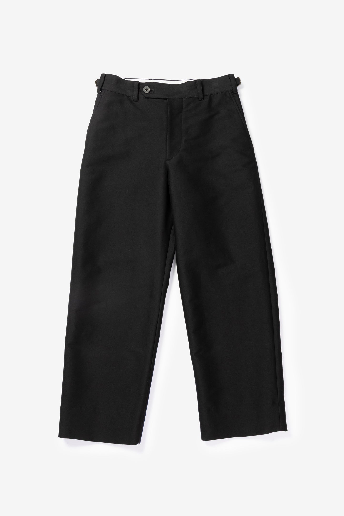 calmlence - PANTS040 NO PLEATED WIDE STRAIGHT - BLK