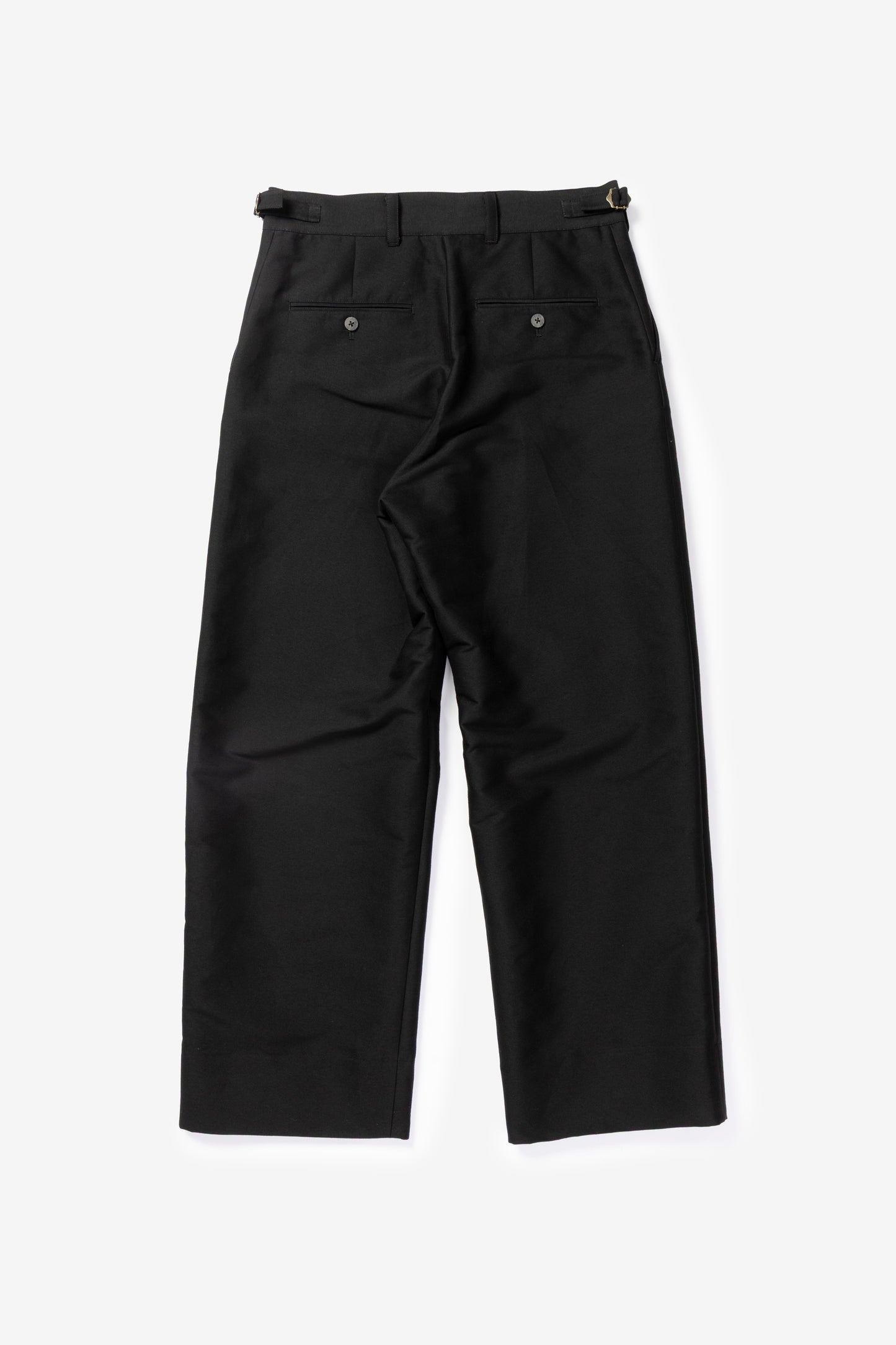 calmlence - PANTS040 NO PLEATED WIDE STRAIGHT - BLK