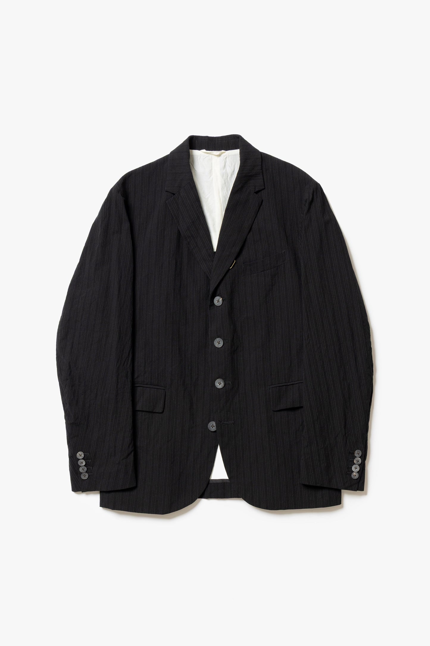calmlence - JACKET043 NOTCHED LAPEL SACK COAT - BLKST