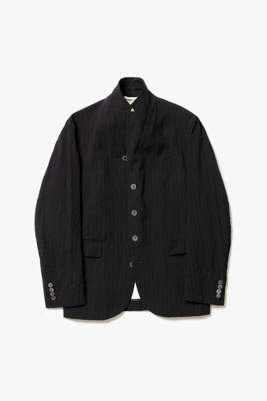 calmlence - JACKET043 NOTCHED LAPEL SACK COAT - BLKST
