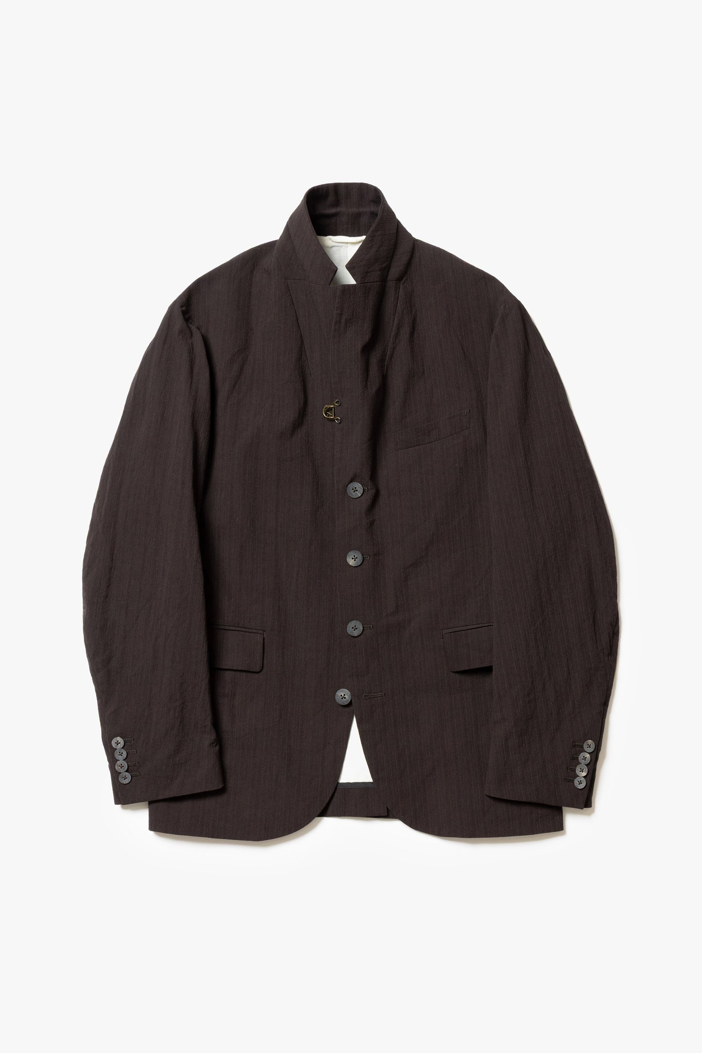 calmlence - JACKET043 NOTCHED LAPEL SACK COAT - BRNST