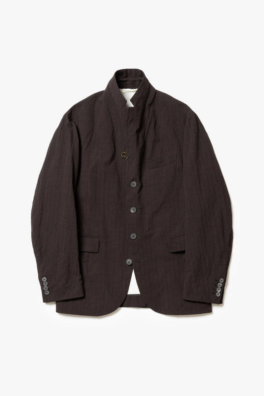 calmlence - JACKET043 NOTCHED LAPEL SACK COAT - BRNST
