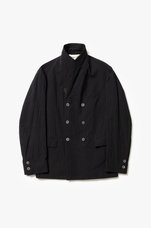 calmlence - JACKET048 DOUBLE BREASTED SACK COAT - BLKST