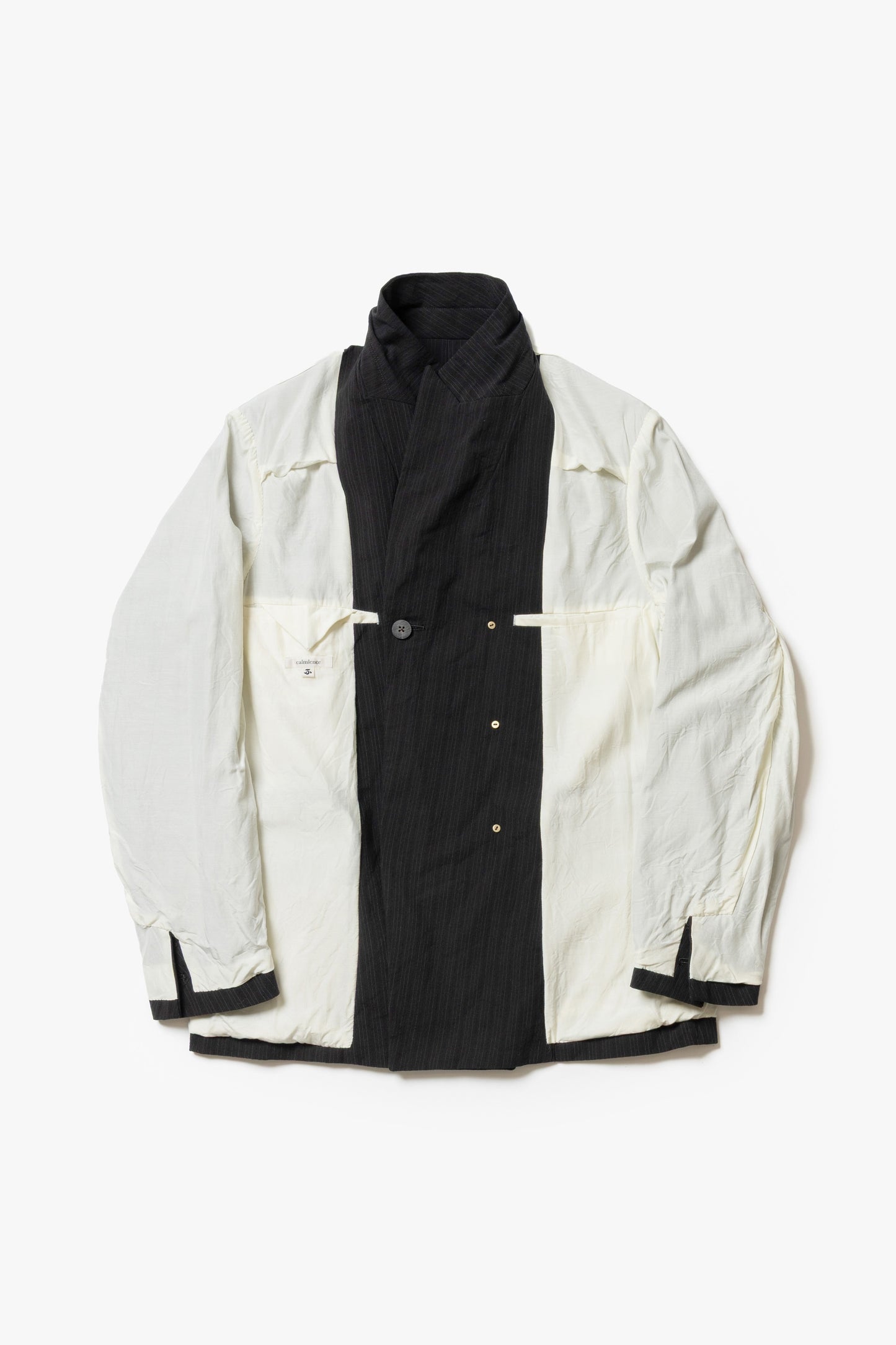 calmlence - JACKET048 DOUBLE BREASTED SACK COAT - BLKST
