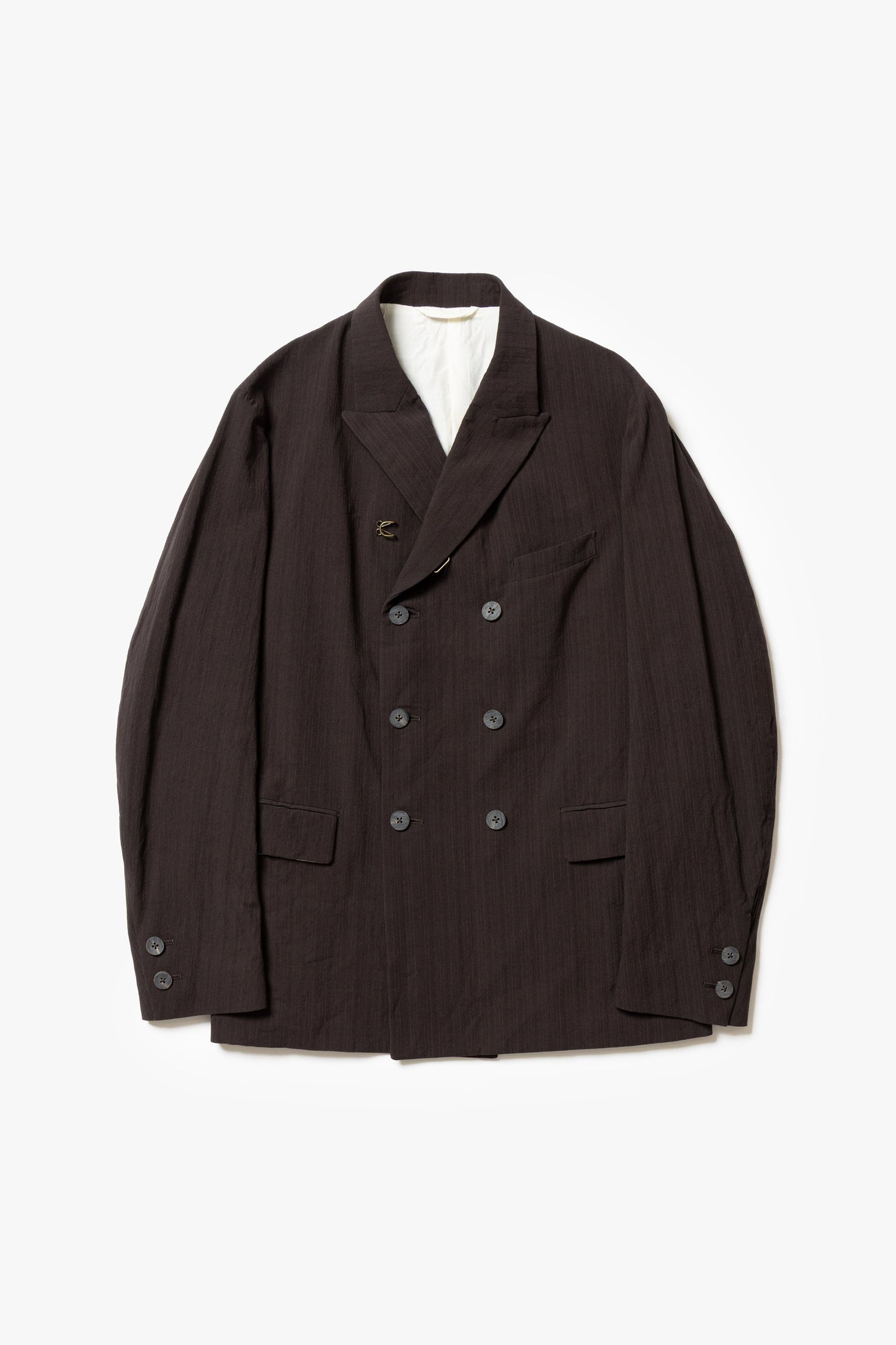 calmlence - JACKET048 DOUBLE BREASTED SACK COAT - BRNST