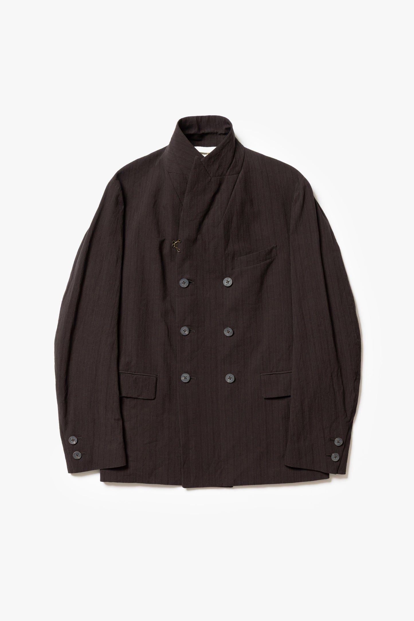 calmlence - JACKET048 DOUBLE BREASTED SACK COAT - BRNST