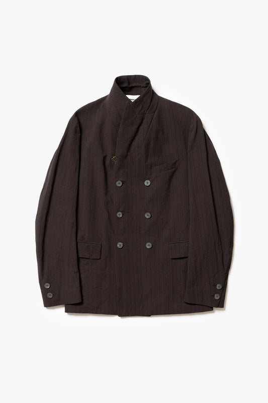 calmlence - JACKET048 DOUBLE BREASTED SACK COAT - BRNST
