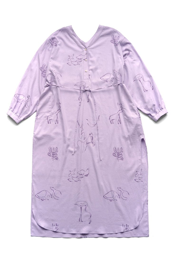 WRYHT - SLIT NECK PAJAMA DRESS - HYDRANGEA