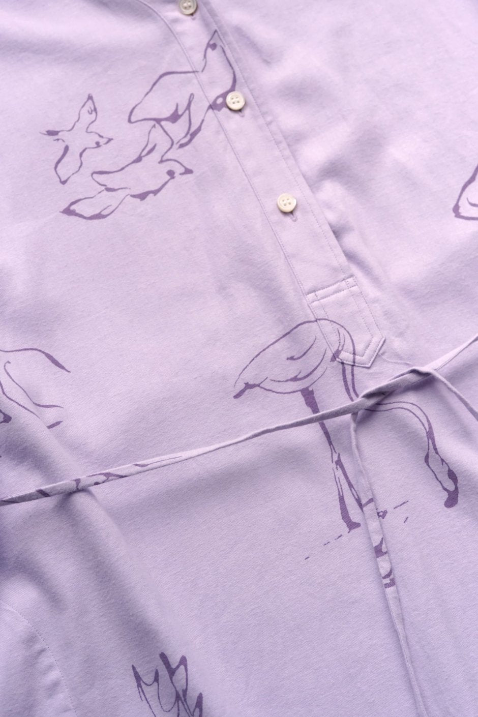 WRYHT - SLIT NECK PAJAMA DRESS - HYDRANGEA