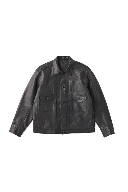 ○OLD JOE - PATINA HORSE-HIDE JEAN JACKET - PATINA BLACK