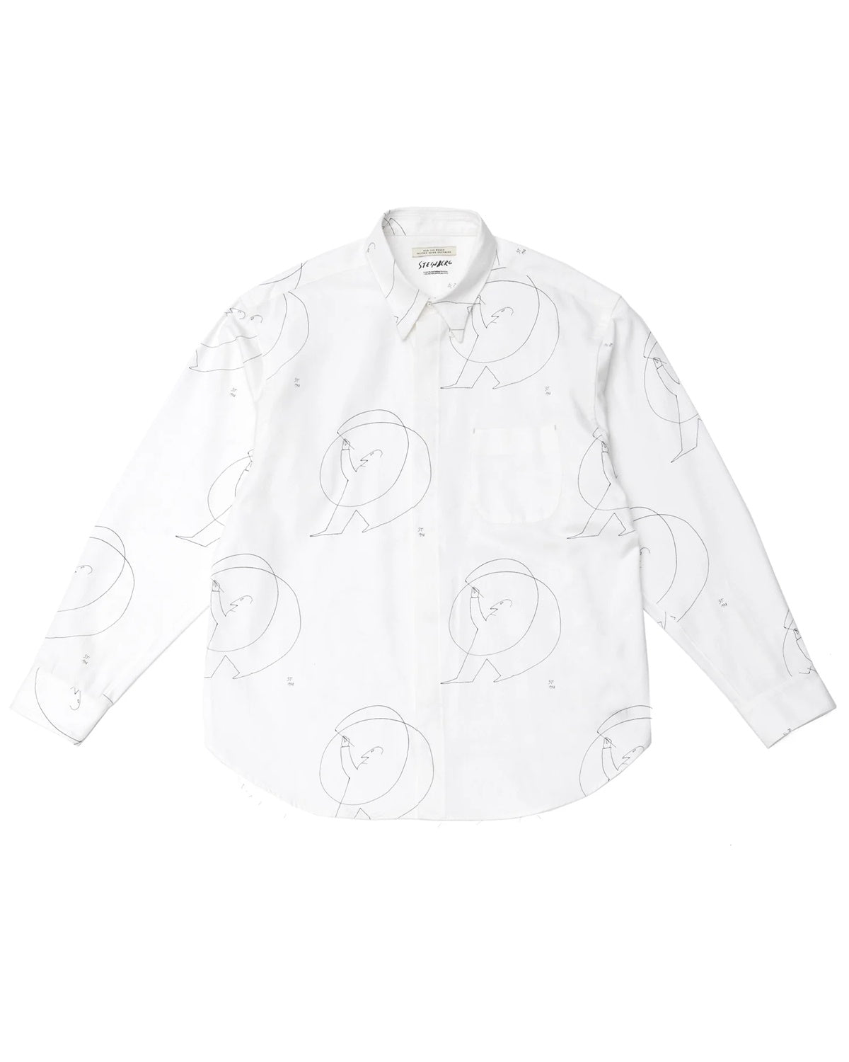 ○OLD JOE - HIDDEN BUTTON COLLAR SHIRTS (Saul Steinberg) - RAW WHITE