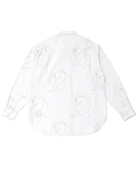 ○OLD JOE - HIDDEN BUTTON COLLAR SHIRTS (Saul Steinberg) - RAW WHITE