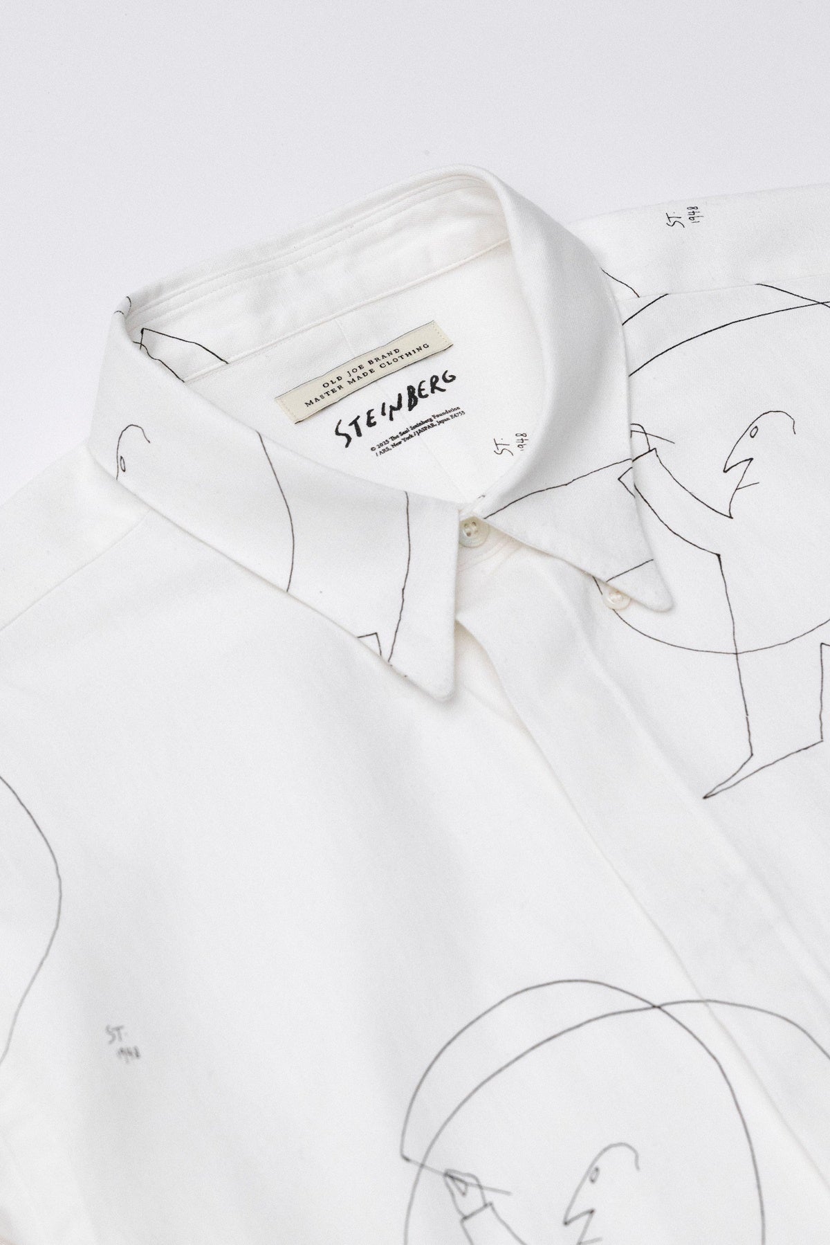 ○OLD JOE - HIDDEN BUTTON COLLAR SHIRTS (Saul Steinberg) - RAW WHITE