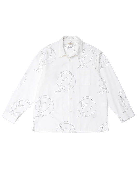 ○OLD JOE - OPEN COLLAR SHIRTS (Saul Steinberg) - RAW WHITE