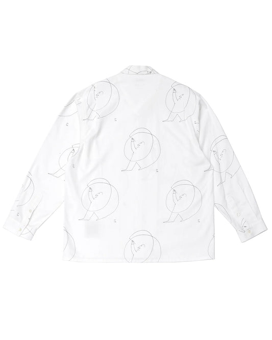 ○OLD JOE - OPEN COLLAR SHIRTS (Saul Steinberg) - RAW WHITE