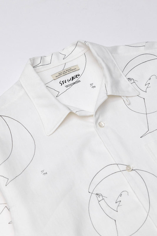 ○OLD JOE - OPEN COLLAR SHIRTS (Saul Steinberg) - RAW WHITE