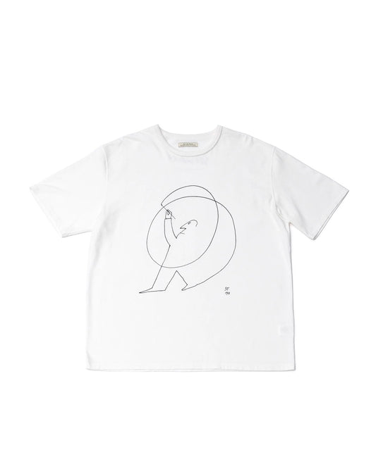 ○OLD JOE - CREW-NECK TEE (Saul Steinberg) - RAW WHITE