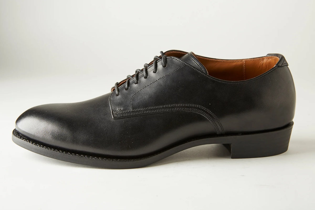 ○OLD JOE - "The Officer" STUNNING LEATHER OXFORD SHOES - BLACK BROWN
