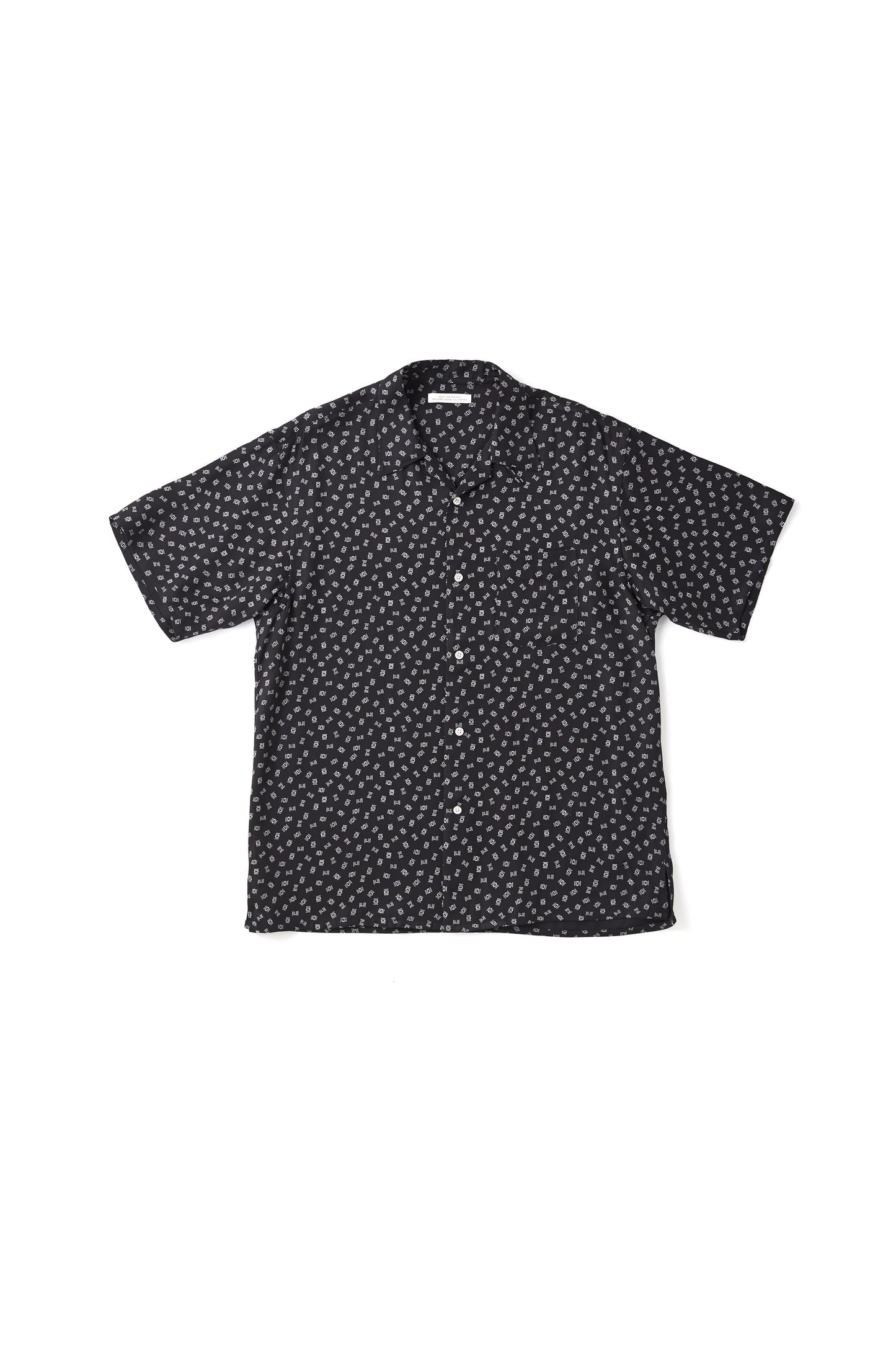 ○OLD JOE - ORIGINAL PRINTED OPEN COLLAR SHIRTS (Deco Monogram) Short - ONYX