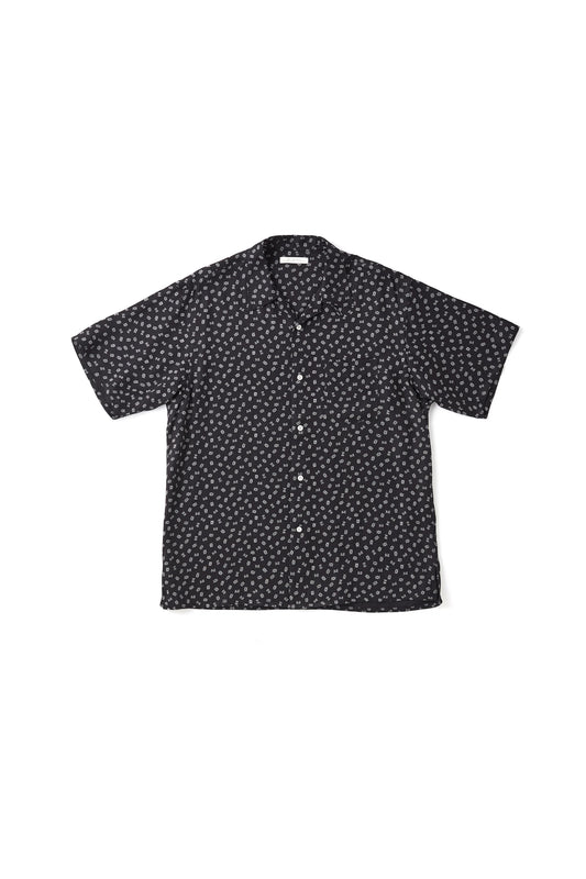 ○OLD JOE - ORIGINAL PRINTED OPEN COLLAR SHIRTS (Deco Monogram) Short - ONYX