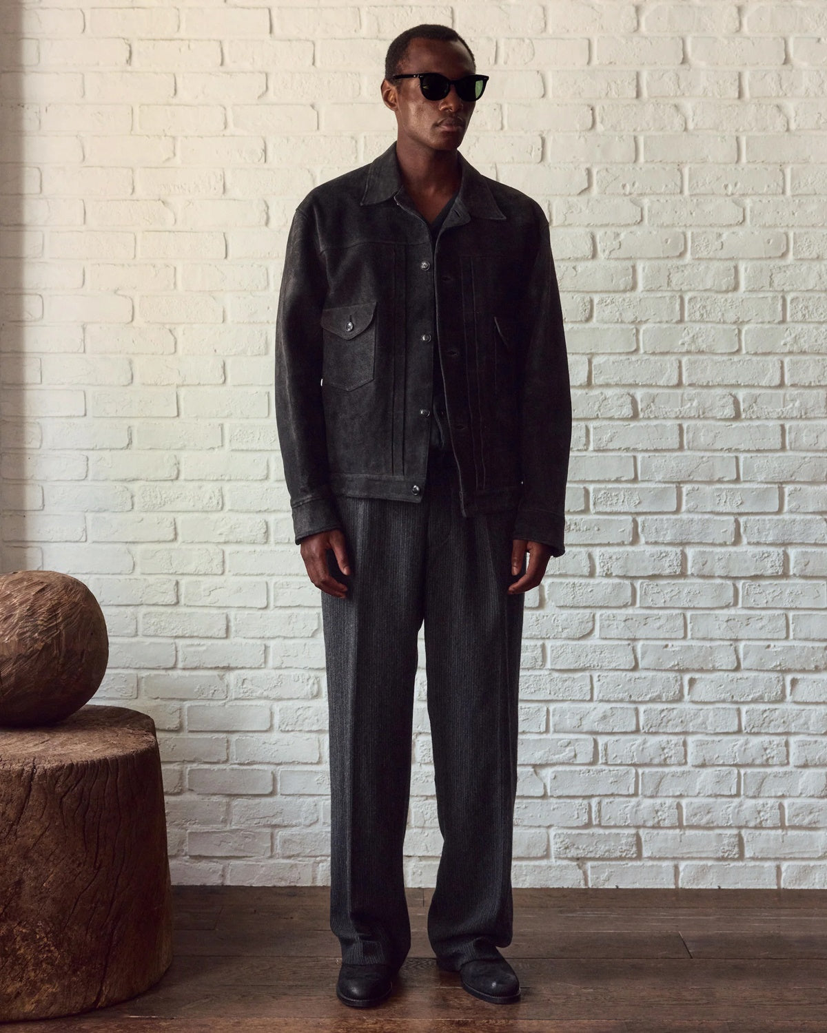 ○OLD JOE - PATINA HORSE-HIDE JEAN JACKET(ROUGH OUT) - PATINA BLACK