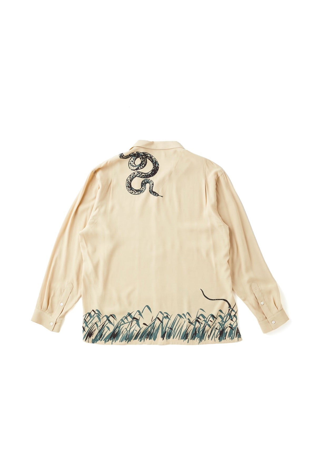 ○OLD JOE - ORIGINAL PRINTED OPEN COLLAR SHIRTS "Hebi" Long-sleeve