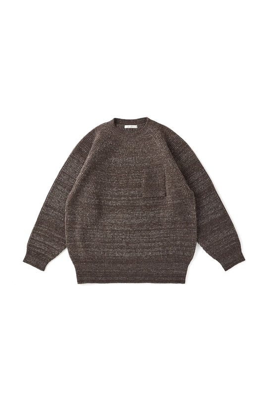 ○OLD JOE - BLENDED KEMPI CREW-NECK SWEATER - BARK