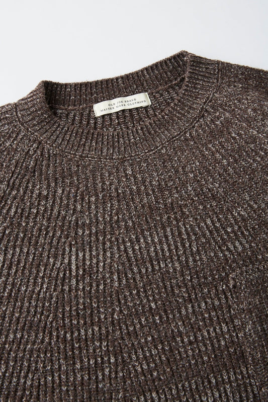 ○OLD JOE - BLENDED KEMPI CREW-NECK SWEATER - BARK
