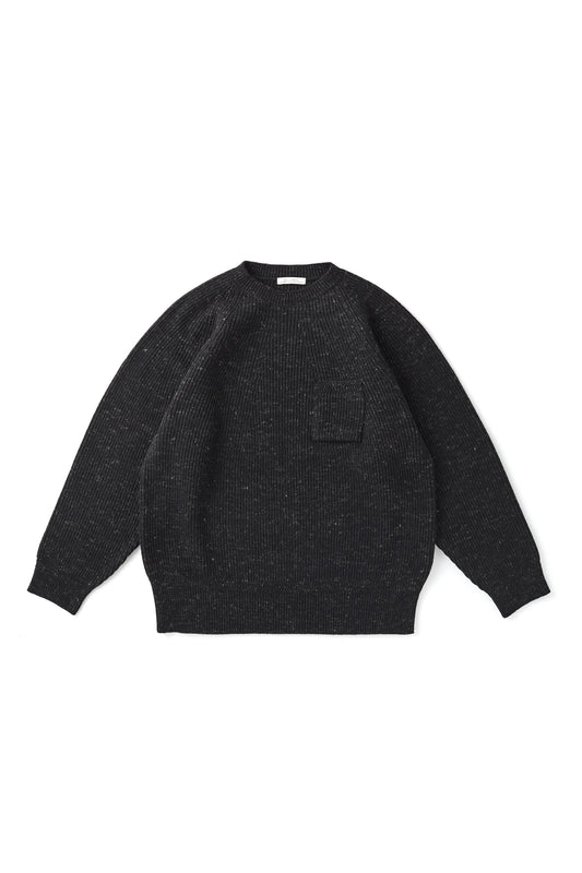 ○OLD JOE - BLENDED KEMPI CREW-NECK SWEATER - ONYX