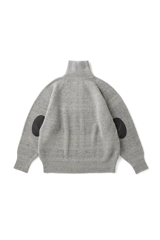 ○OLD JOE - BLENDED KENPI ZIP SWEATER - PEWTER